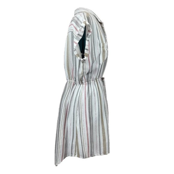 Japna White Red Brown Button Down Shirtdress Large - Picture 5 of 6